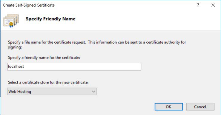 windows iis self signed certificate