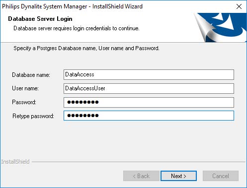 sm install database login