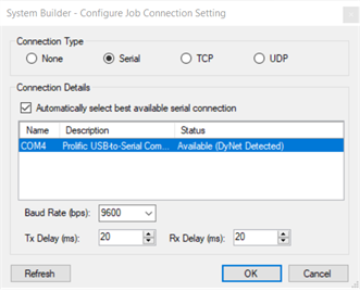 sb configure job connection