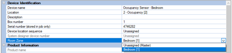 sb device id room zone