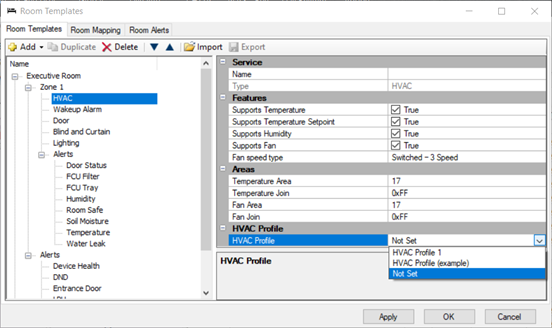 sb room profile hvac select