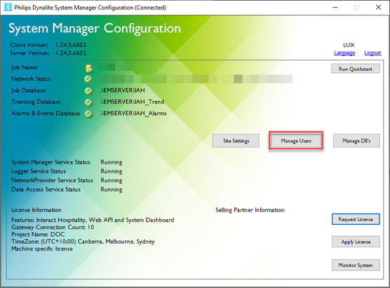 sm config manage users