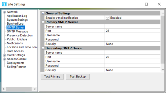 sm config settings smtp