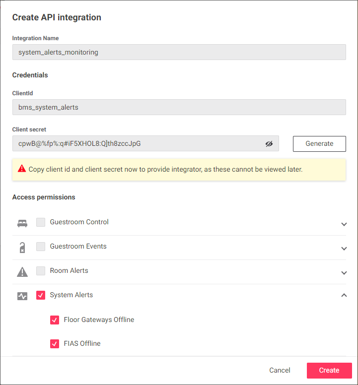 iah config integrations new