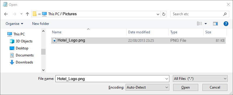 iah settings open file