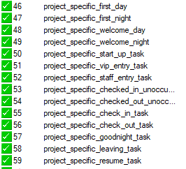 Screenshot of Multiroom project-specific tasks