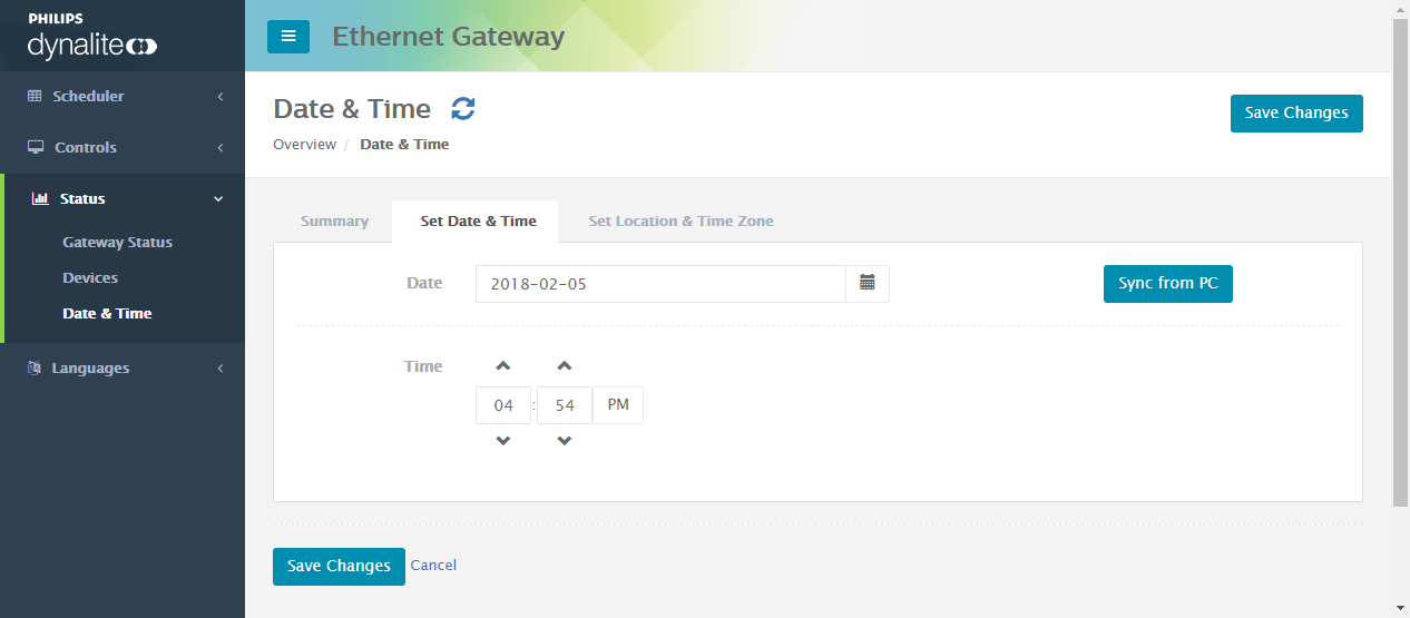 eg web status date time set