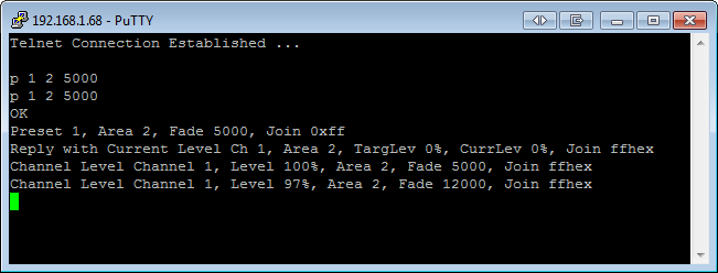 putty network messages