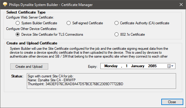 sb cert mgr device