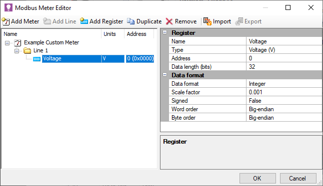 sb modbus meter editor line reg