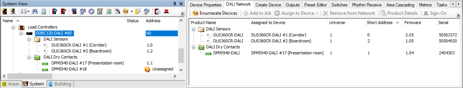 sb dali network editor ddbc120 dali system view