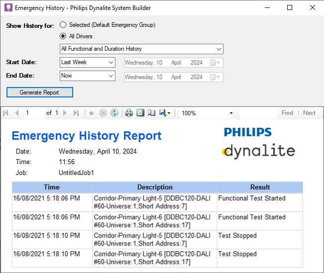 sb emergency history window