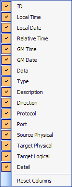 sb network log columns