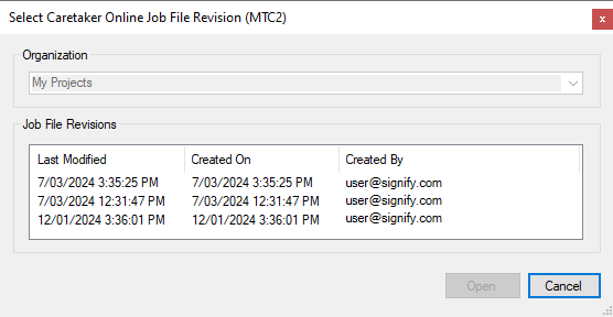 sb select online job file revisions