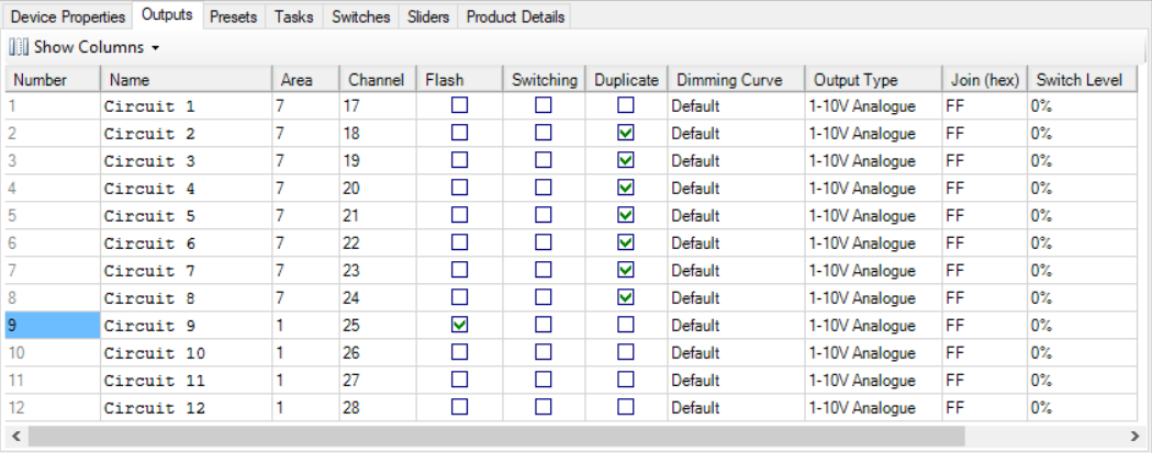 sb 1 10v device outputs editor