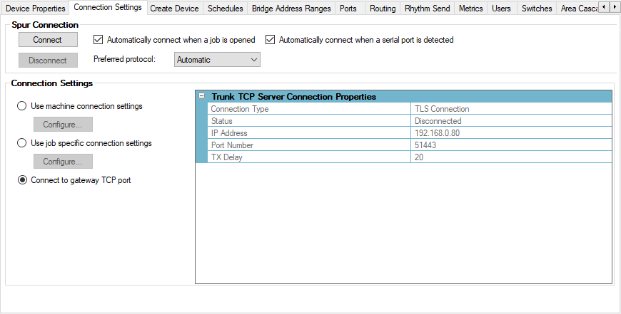 sb connection settings pddeg s