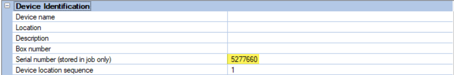 sb device properties serial number