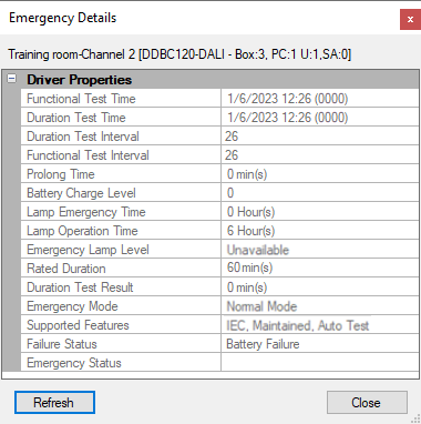 sb emergency details window