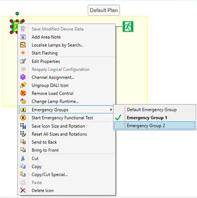 sb floor plan emergency fixture context menu