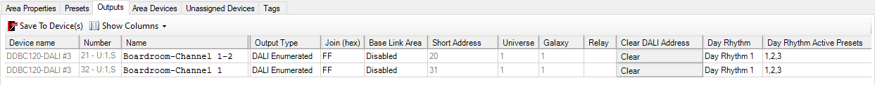 sb outputs tab day rhythm