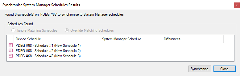 sb schedule synch to sm