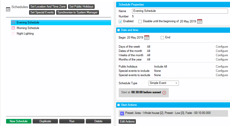 sb schedules tab