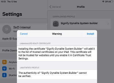 ios cert warning