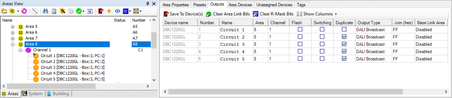 sb area outputs editor set master channel