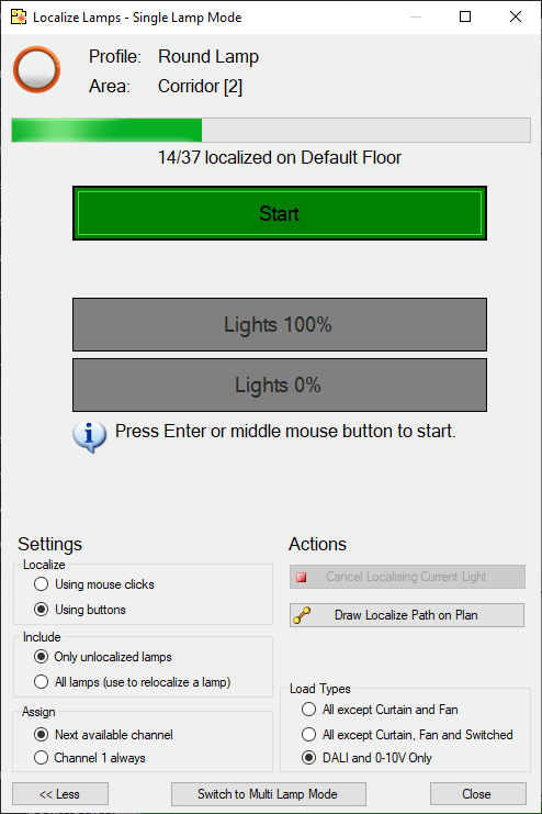 sb localise single start