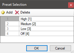 sb temp control preset selection