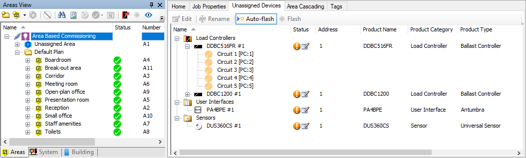 sb areas view unassigned devices