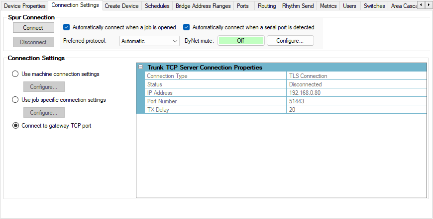 sb connection settings pddeg s