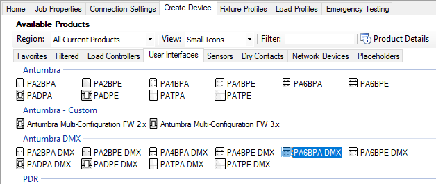 sb create device pa6bpa dmx