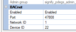 sb device properties pddeg s bacnet