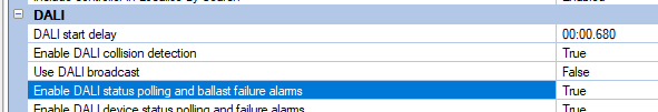 sb device properties pddeg s dali enable status polling