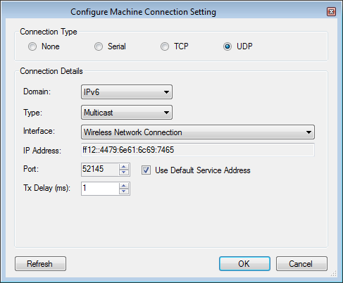 sb machine connection settings udp