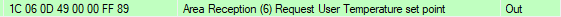 sb network log request user temperature setpoint