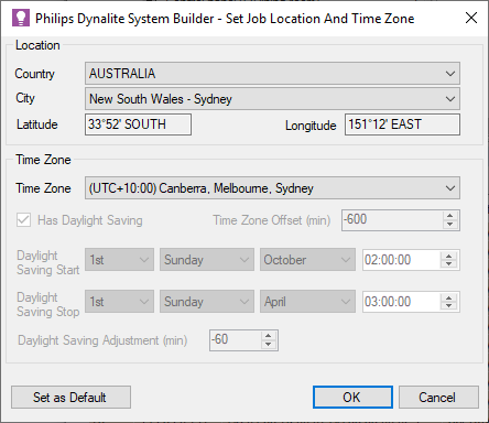 sb set location time zone