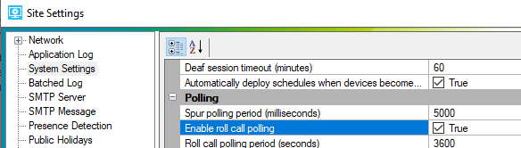 smc site settings system enable roll call polling