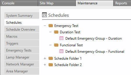 sm maintenance schedules emergency tests