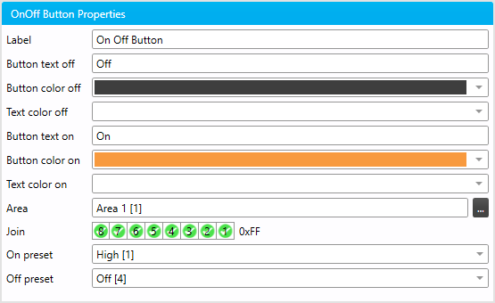 sm properties on off button