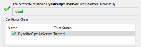 smc opcua Cert trusted