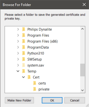 smc opcua Certificate folder