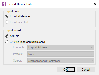 sb export device dialog